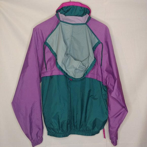 Vintage 90s Nascar Est.1947 Mens S Medium Jacket Windbreaker Purple Hooded Zip - Picture 2 of 12